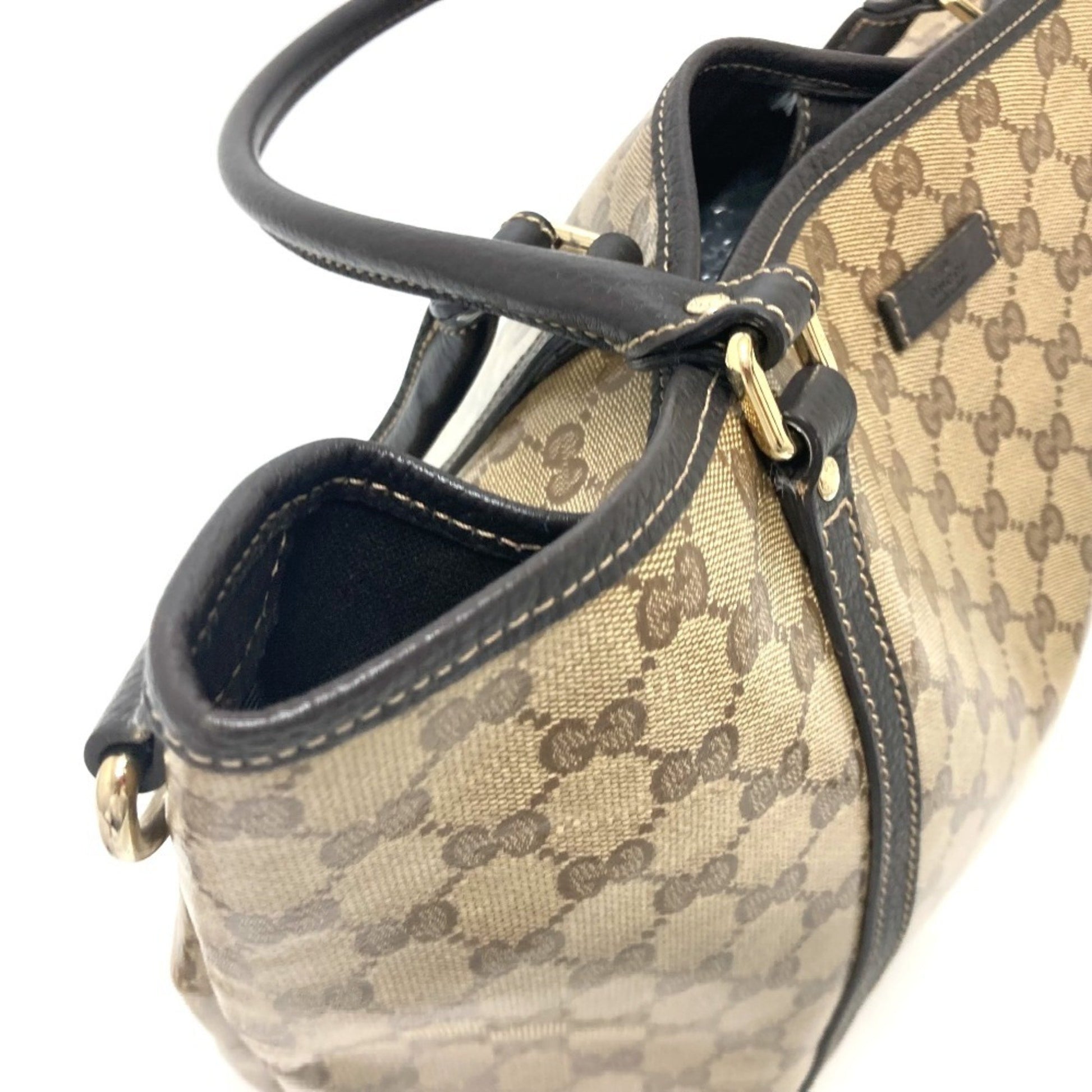 Gucci GG crystal, Brown, Canvas, tote