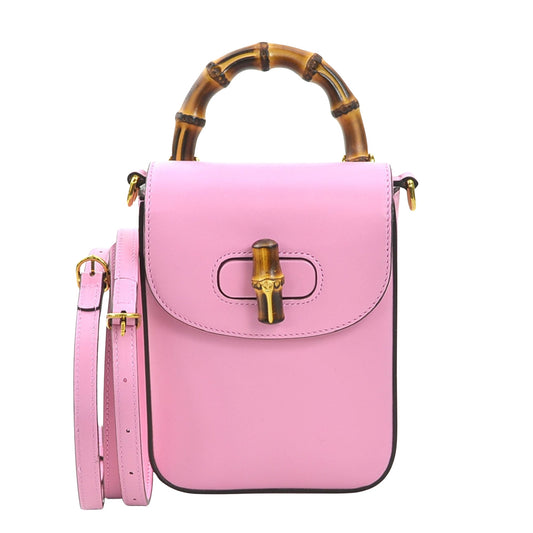 Gucci Bamboo, Pink, Leather, shopper