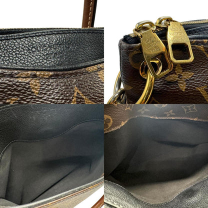 Louis Vuitton Pallas, Black, Canvas, handbag