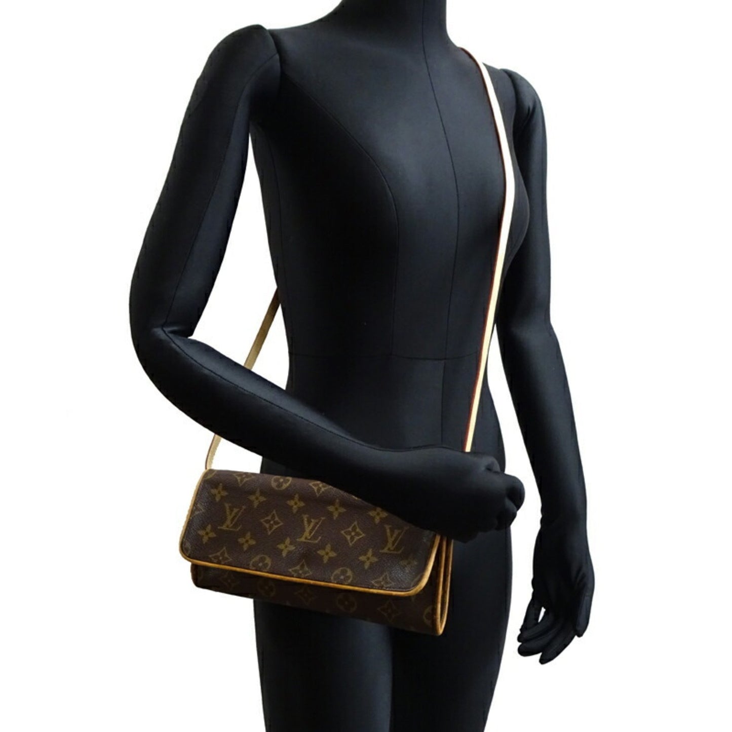 Louis Vuitton Twin, Brown, Canvas, shoulder
