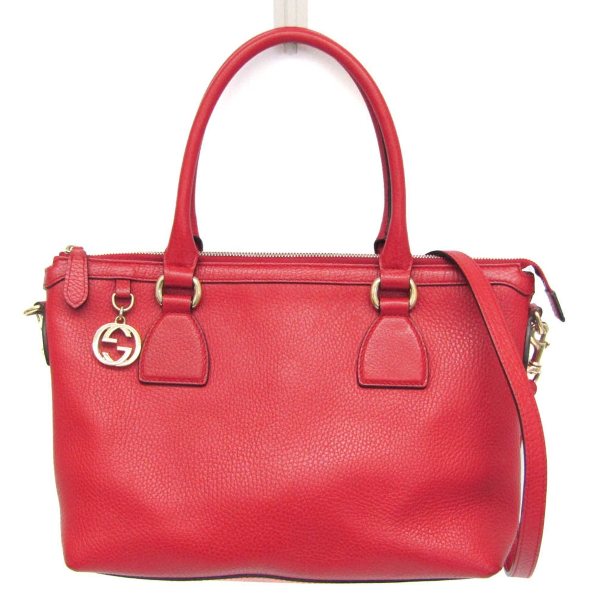 Gucci Interlocking G, Red, Leather, shoulder