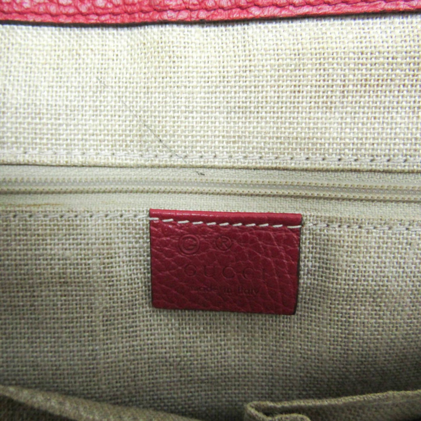 Gucci Interlocking G, Red, Leather, shoulder