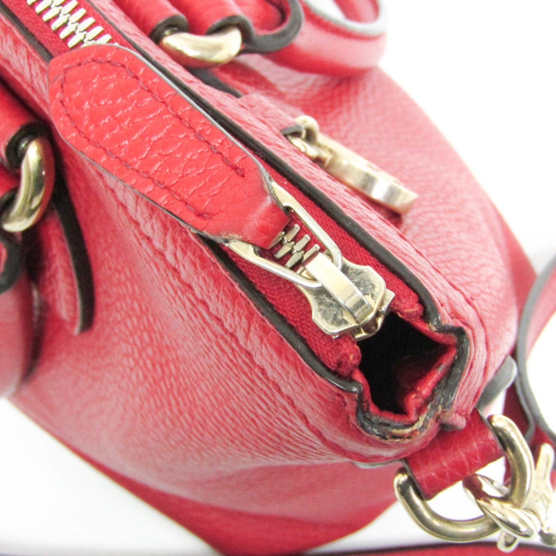 Gucci Interlocking G, Red, Leather, shoulder