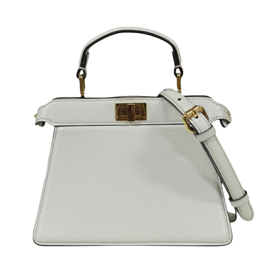 Fendi, White, Leather, shopper