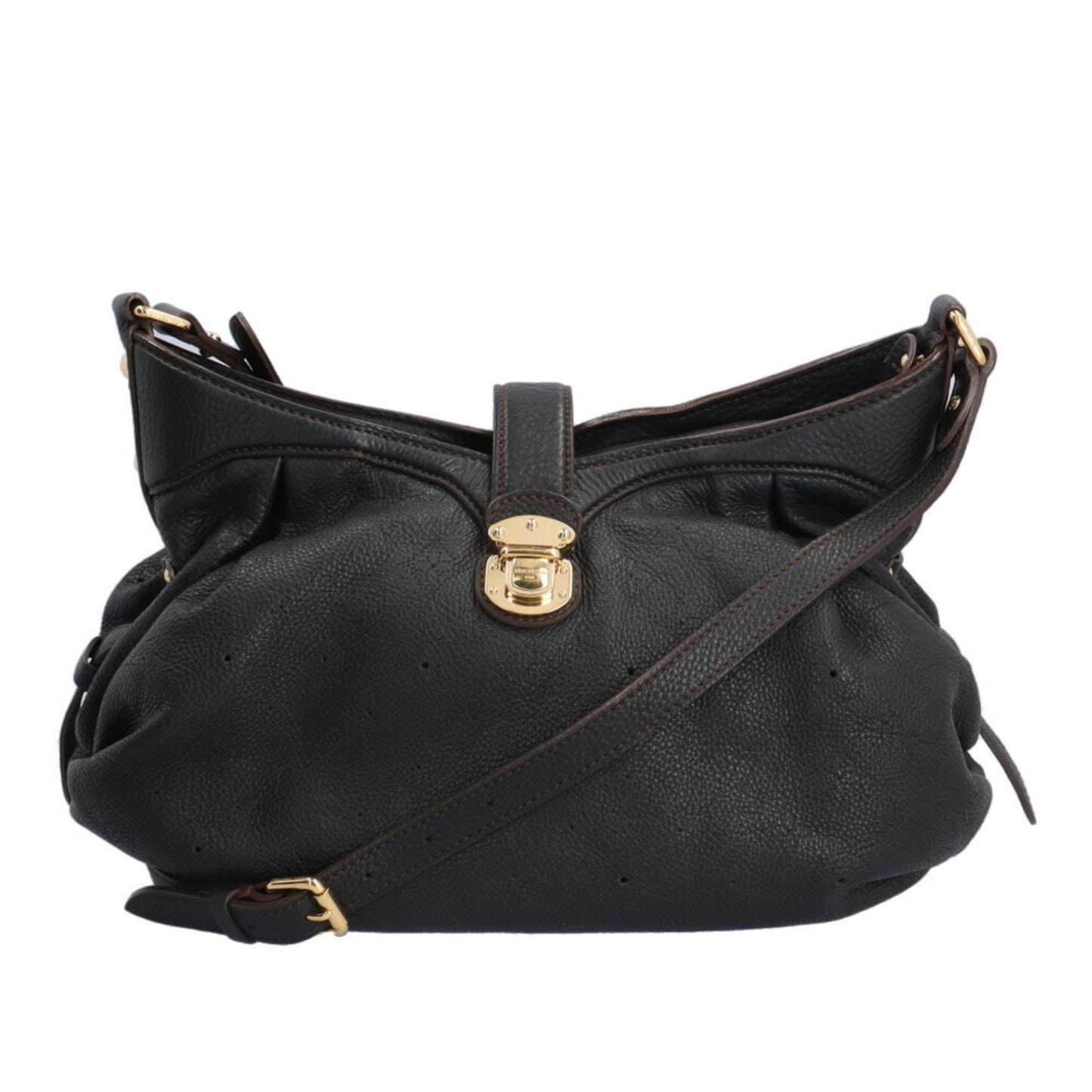 Louis Vuitton Mahina, Black, Leather, shoulder