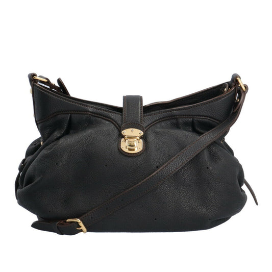 Louis Vuitton Mahina, Black, Leather, shoulder