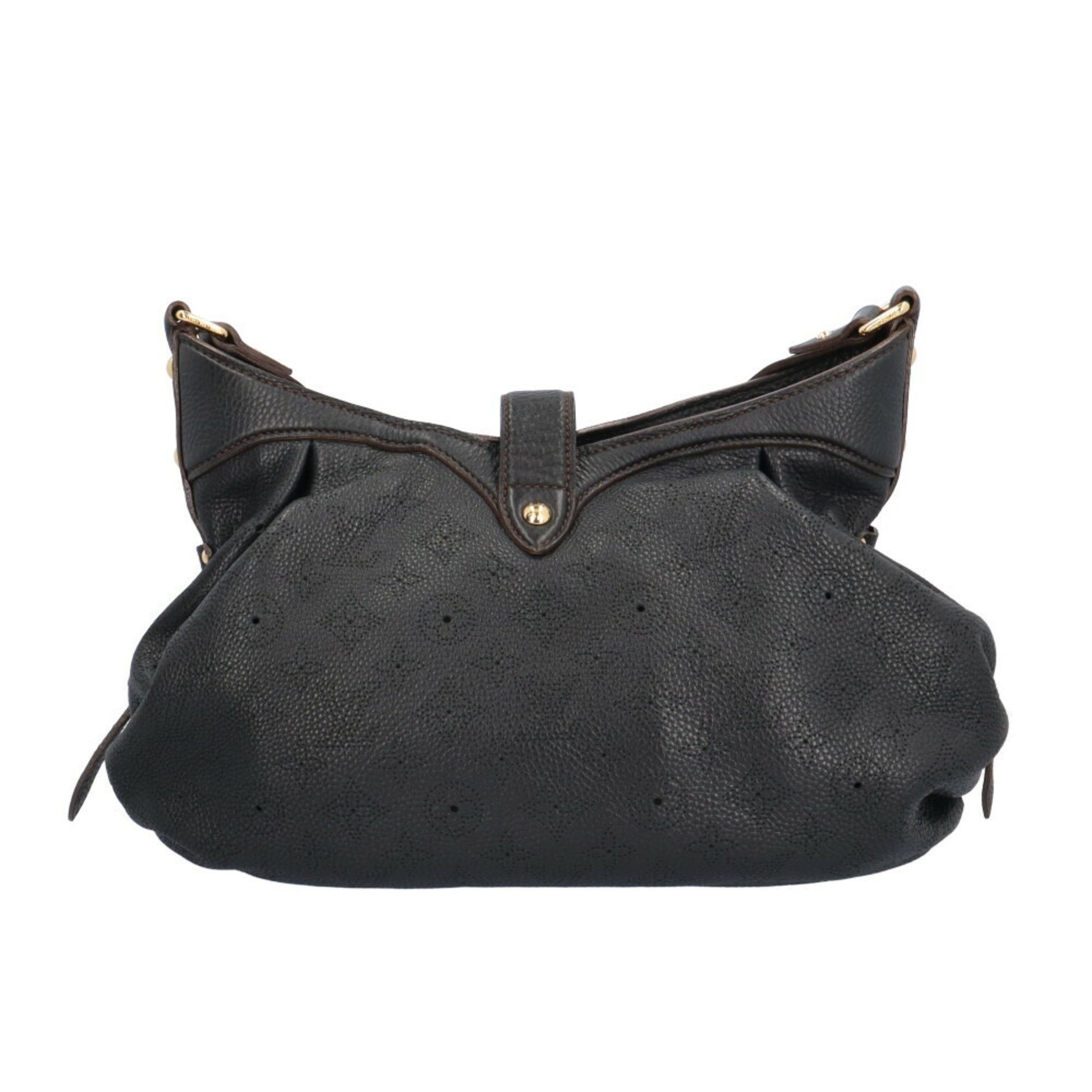 Louis Vuitton Mahina, Black, Leather, shoulder