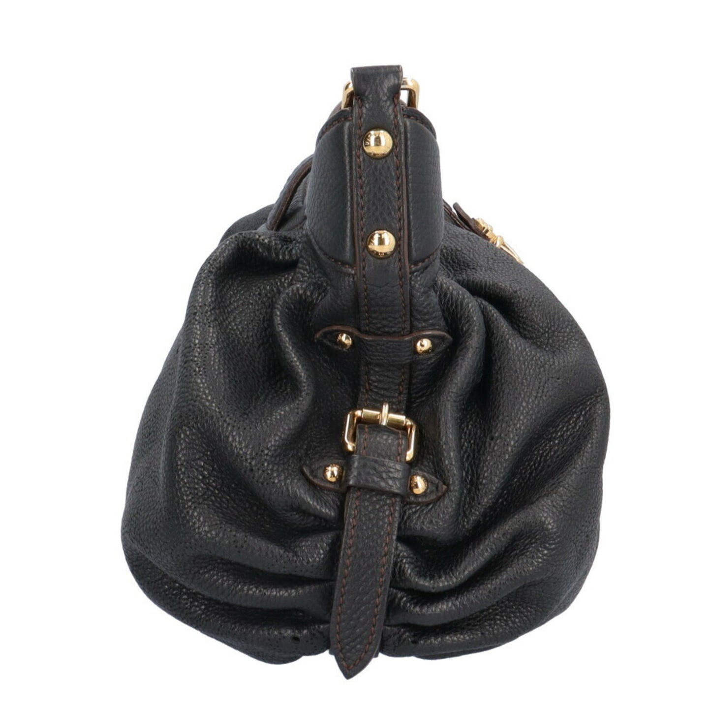 Louis Vuitton Mahina, Black, Leather, shoulder