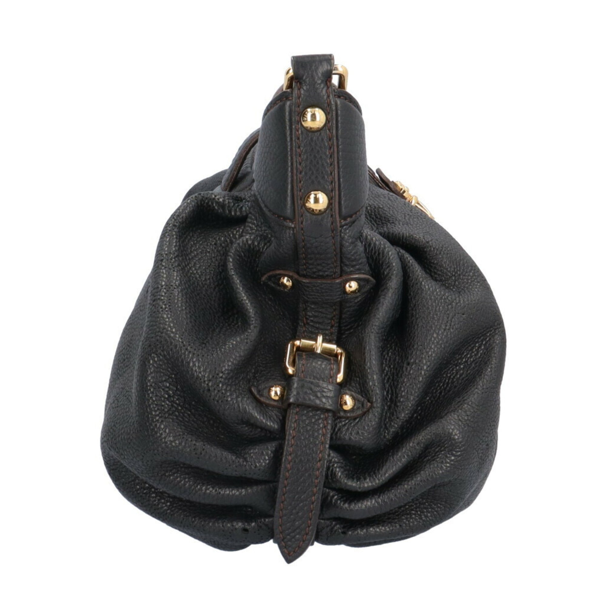 Louis Vuitton Mahina, Black, Leather, shoulder