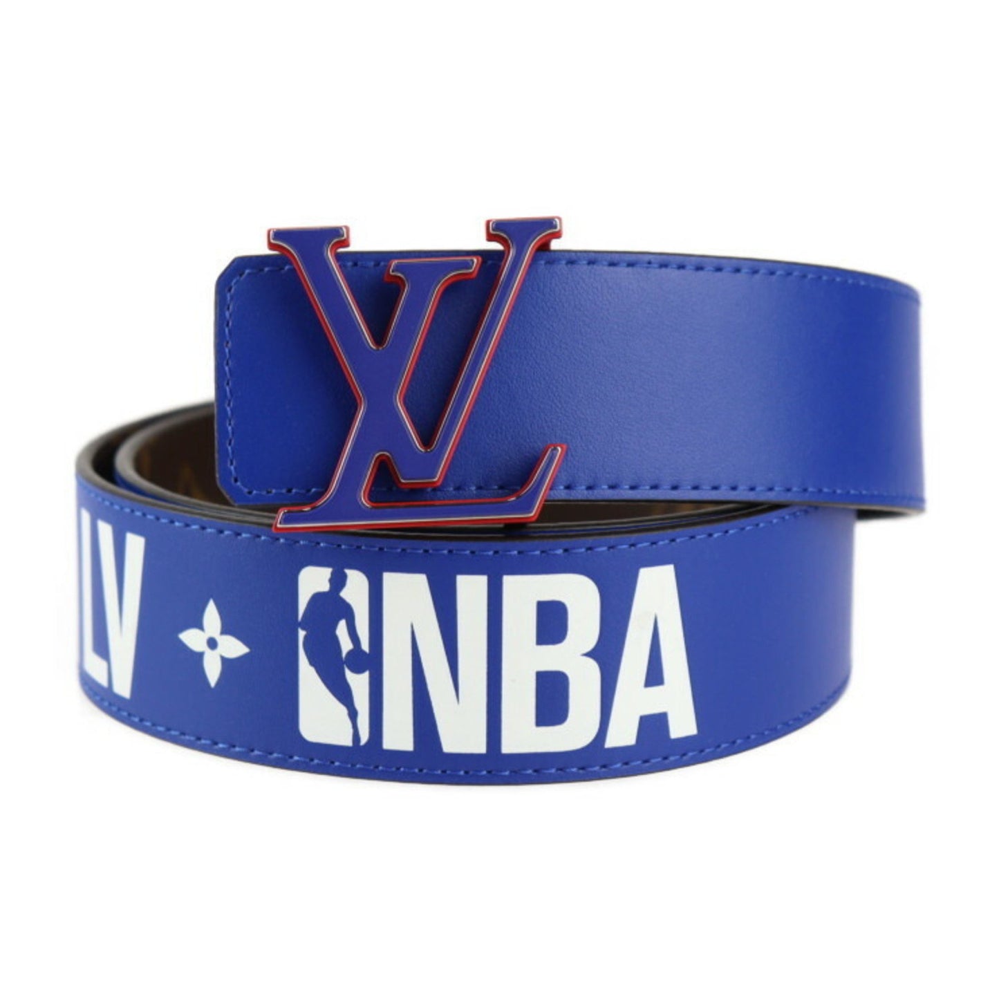 Louis Vuitton x NBA, Blue, Leather, belt