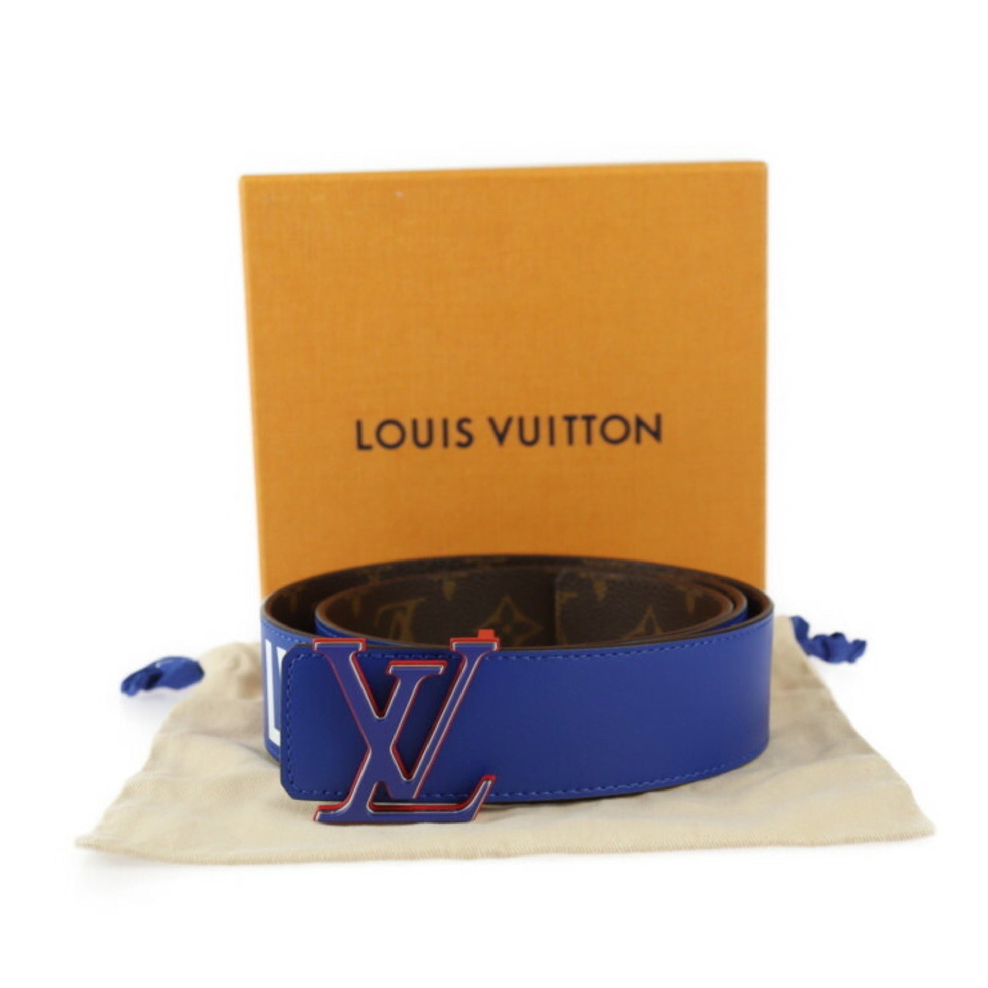 Louis Vuitton x NBA, Blue, Leather, belt