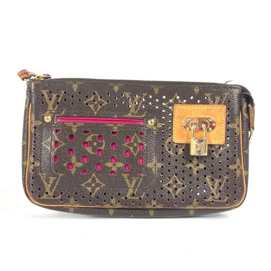 Louis Vuitton Pochette Accessoire, Brown, Canvas, clutch