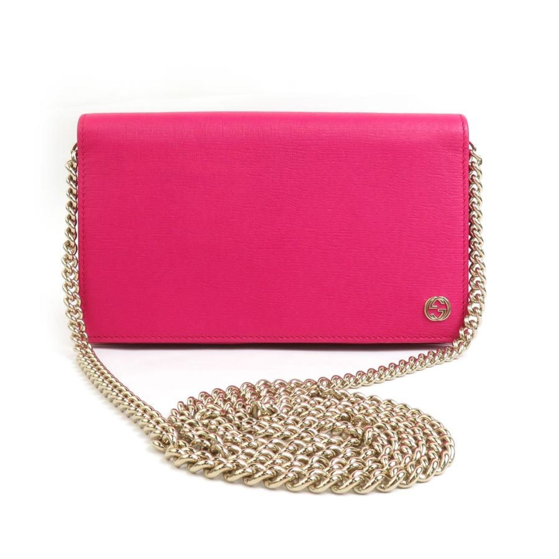 Gucci Interlocking G, Pink, Leather, wallet