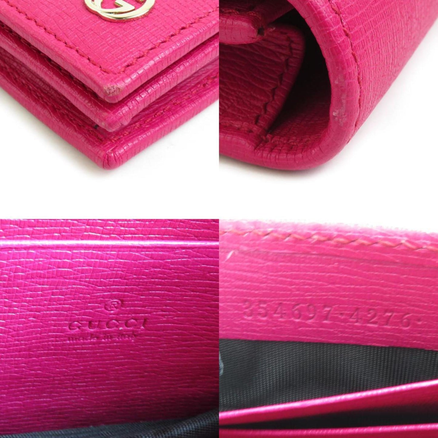 Gucci Interlocking G, Pink, Leather, wallet