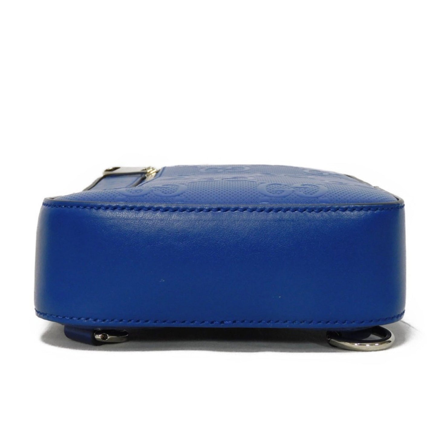 Gucci GG embossé, Blue, Leather, shoulder