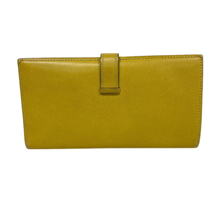 Hermès Béarn, Yellow, Leather, wallet