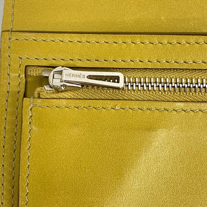 Hermès Béarn, Yellow, Leather, wallet