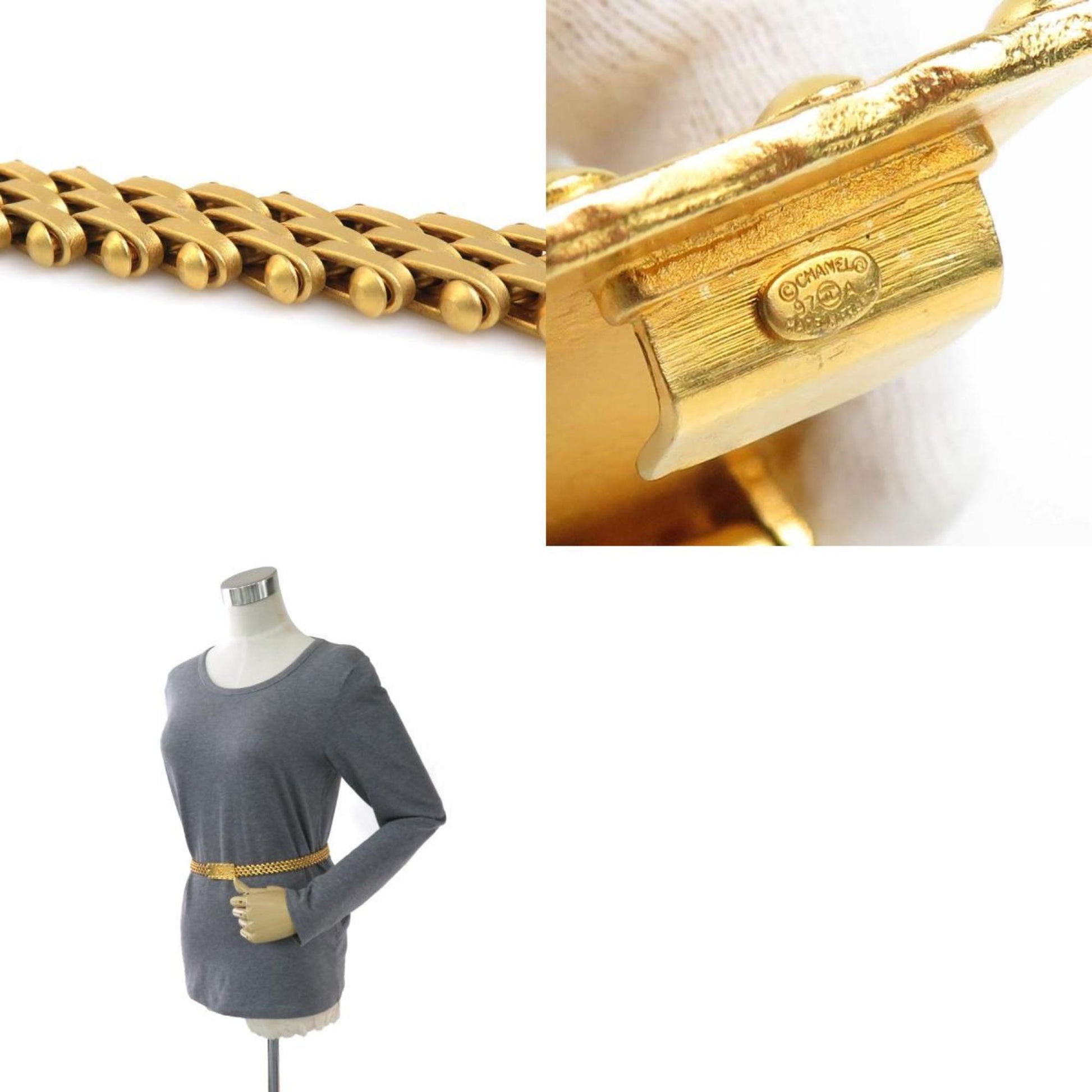 Chanel, Gold, Metal, belt