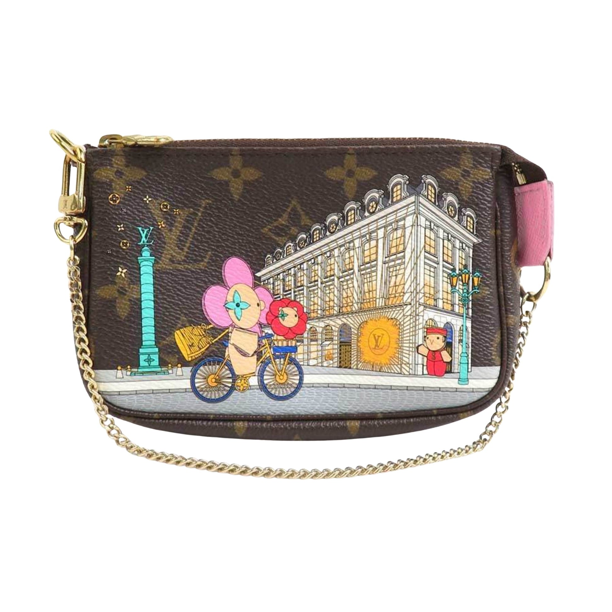Louis Vuitton Mini Pochette Accessoires, Brown, Canvas, clutch