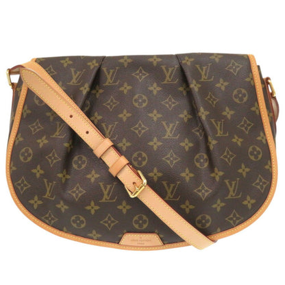 Louis Vuitton Menilmontant, Brown, Canvas, shoulder