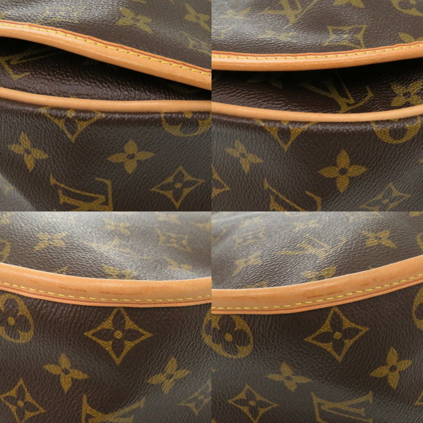 Louis Vuitton Menilmontant, Brown, Canvas, shoulder
