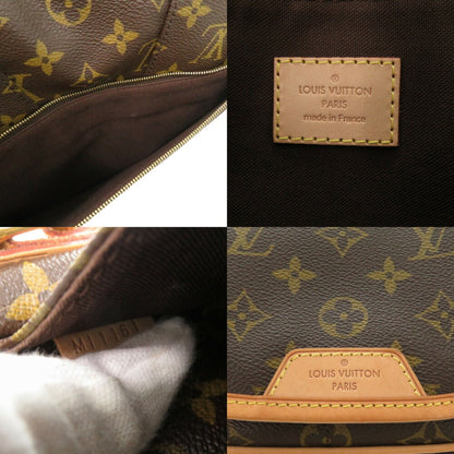 Louis Vuitton Menilmontant, Brown, Canvas, shoulder
