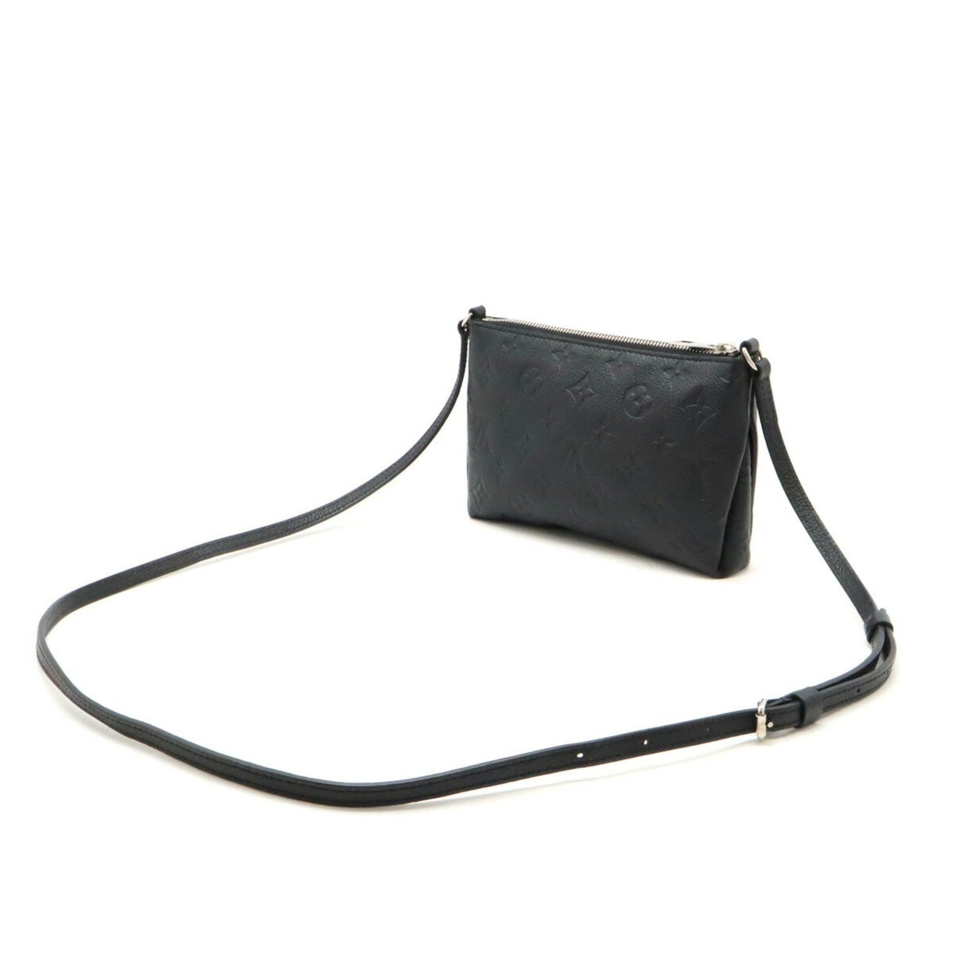 Louis Vuitton Pallas, Black, Leather, shoulder