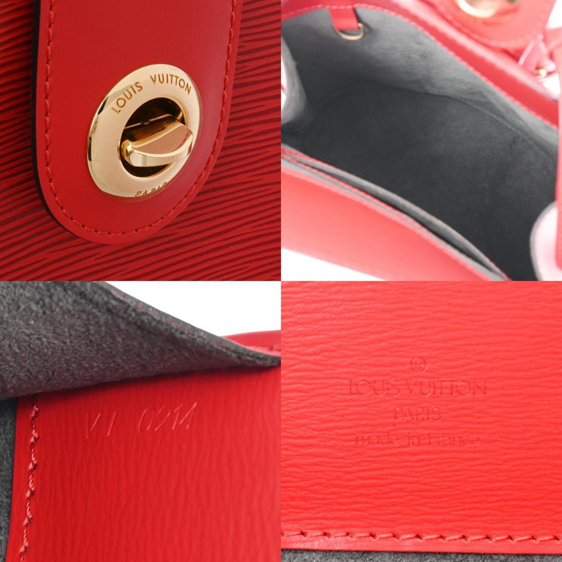 Louis Vuitton Cluny, Red, Leather, shoulder