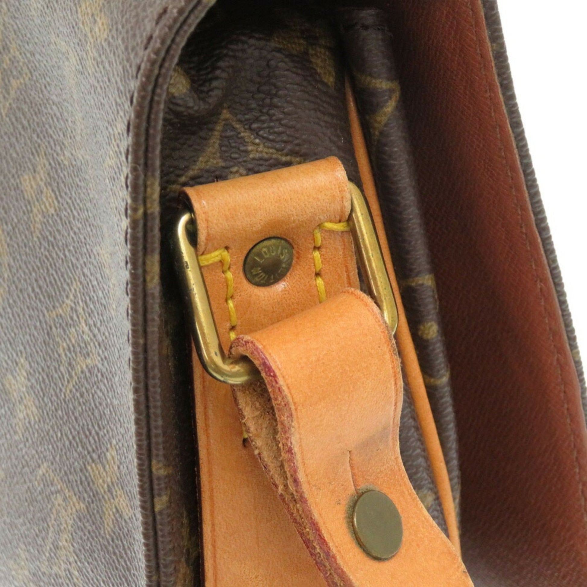 Louis Vuitton Cartouchiere, Brown, Canvas, shoulder