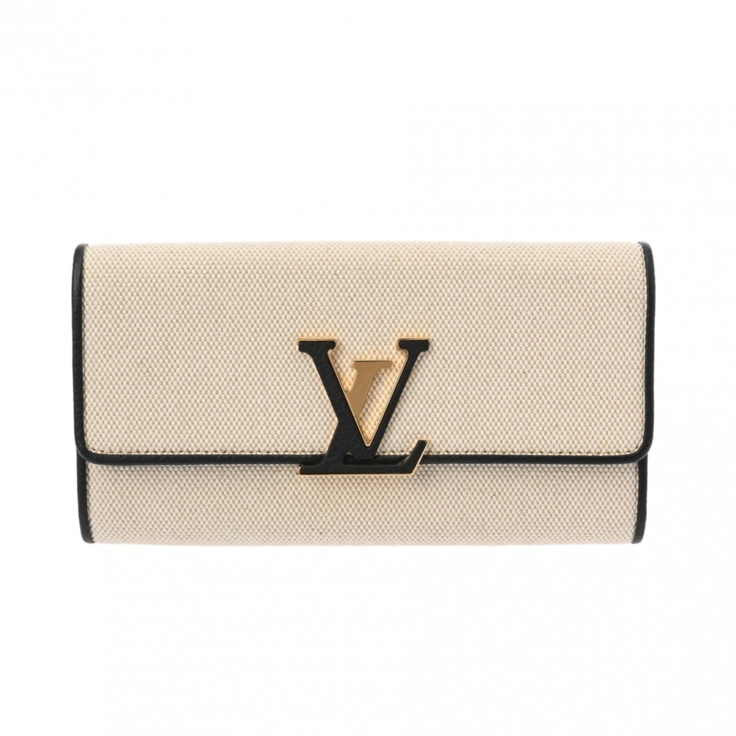 Louis Vuitton Capucines, Beige, Canvas, wallet