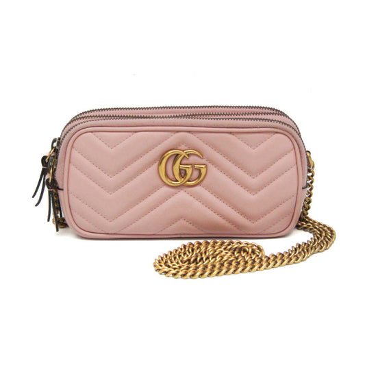 Gucci Marmont, Pink, Leather, shoulder