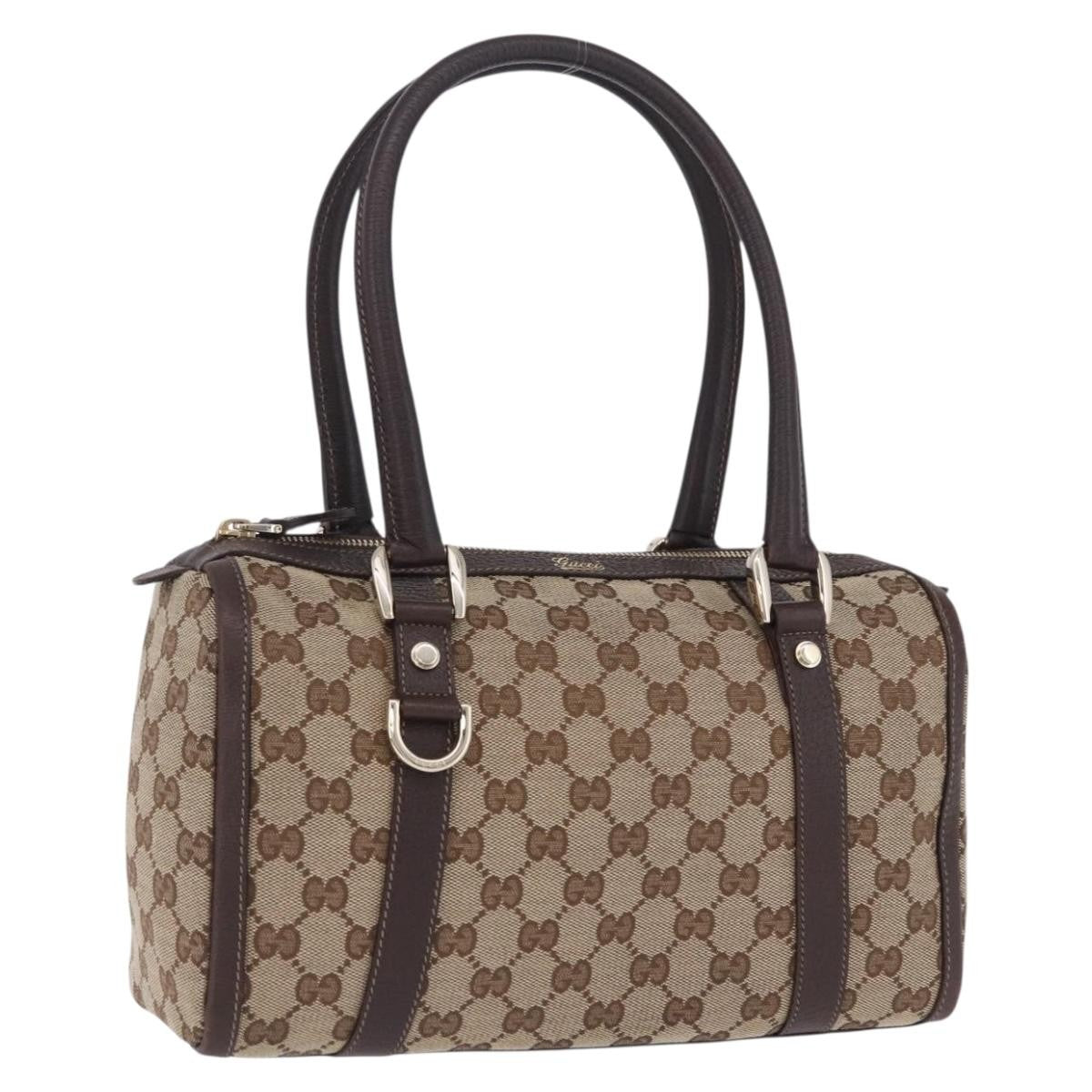 Gucci Abbey Boston Canvas, Beige, Canvas, Shoulder Bag