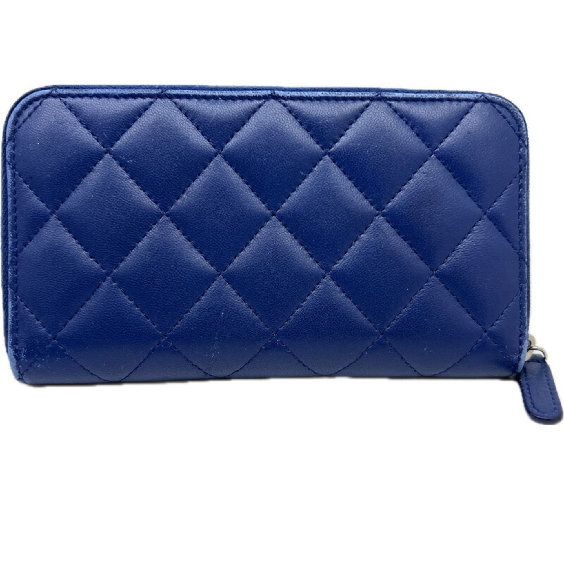 Chanel Coco Mark, Blue, Leather, wallet