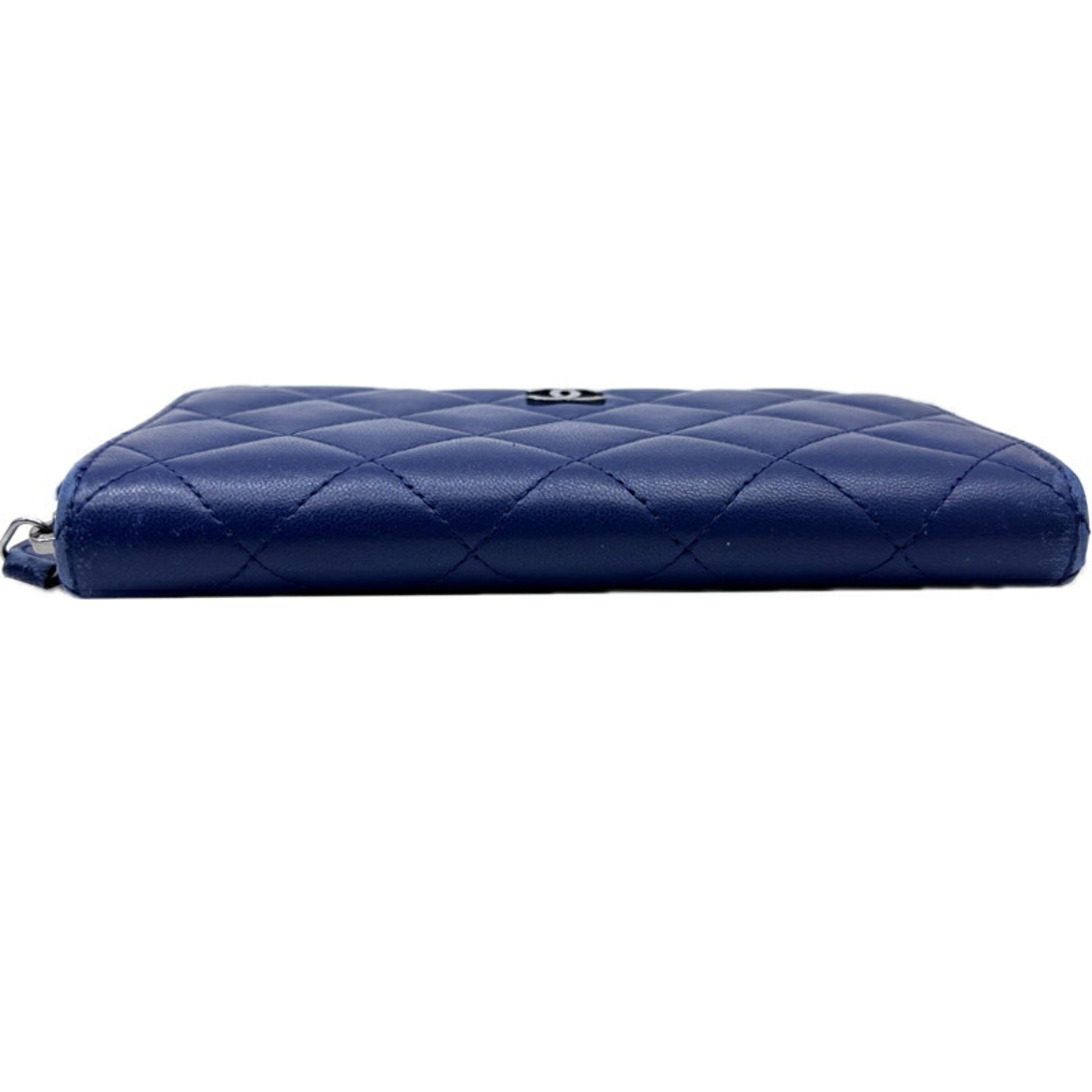 Chanel Coco Mark, Blue, Leather, wallet