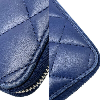 Chanel Coco Mark, Blue, Leather, wallet