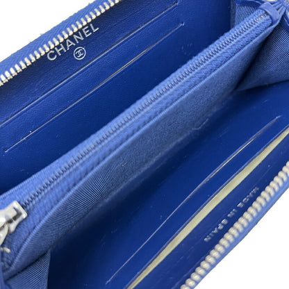 Chanel Coco Mark, Blue, Leather, wallet