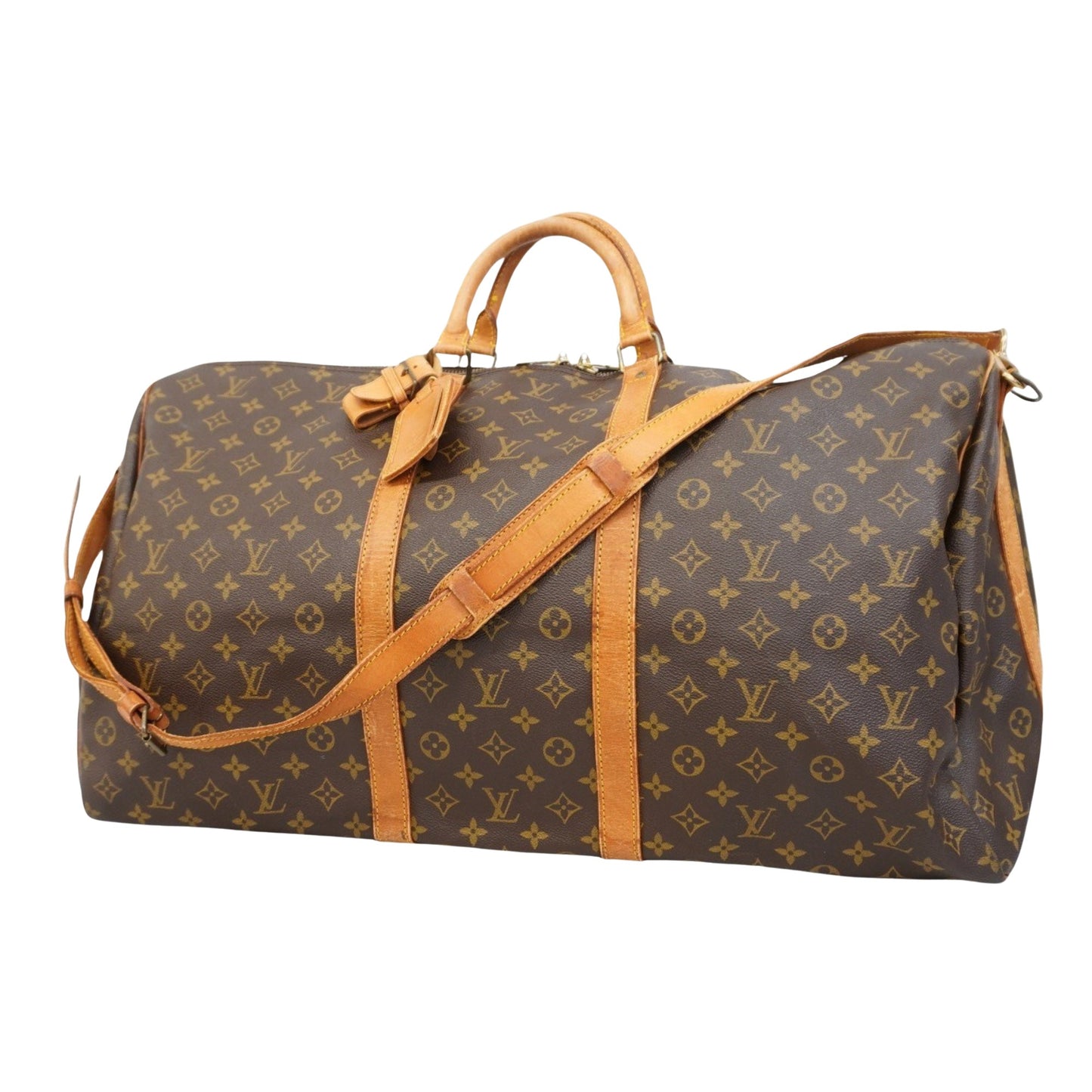 Louis Vuitton Keepall Bandoulière 60, Brown, Canvas, travel