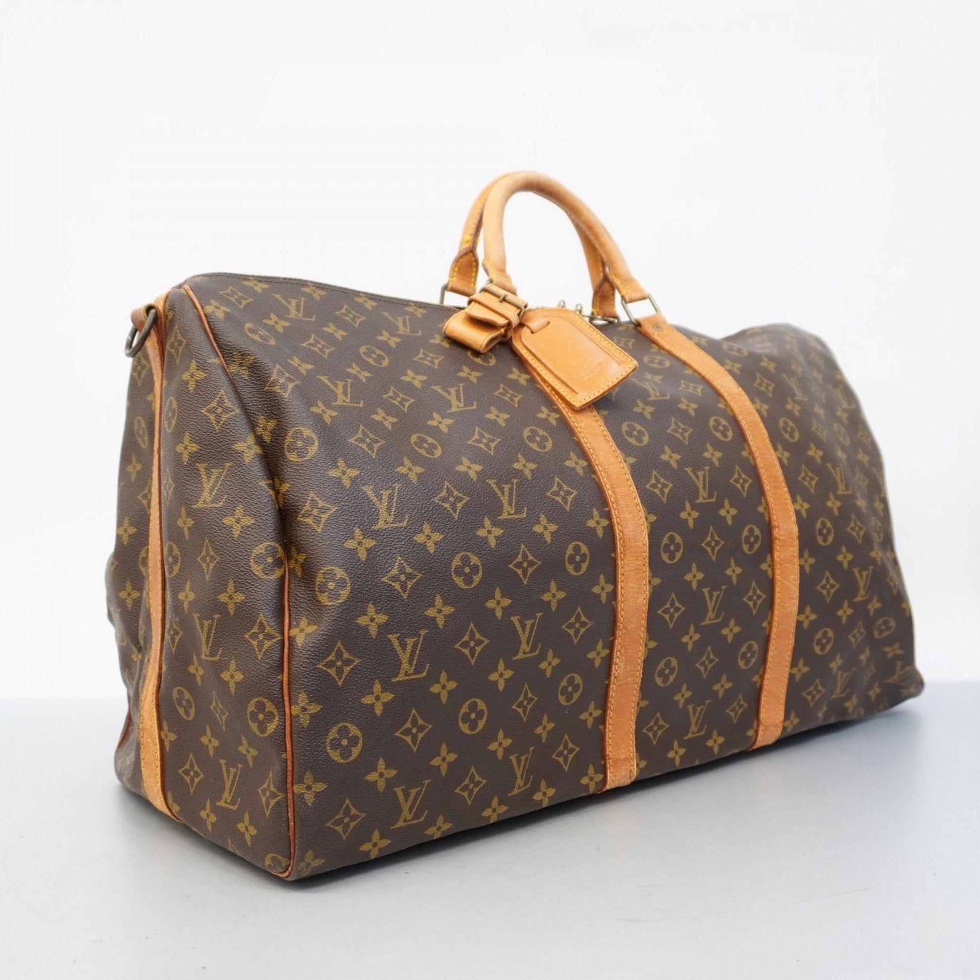 Louis Vuitton Keepall Bandoulière 60, Brown, Canvas, travel