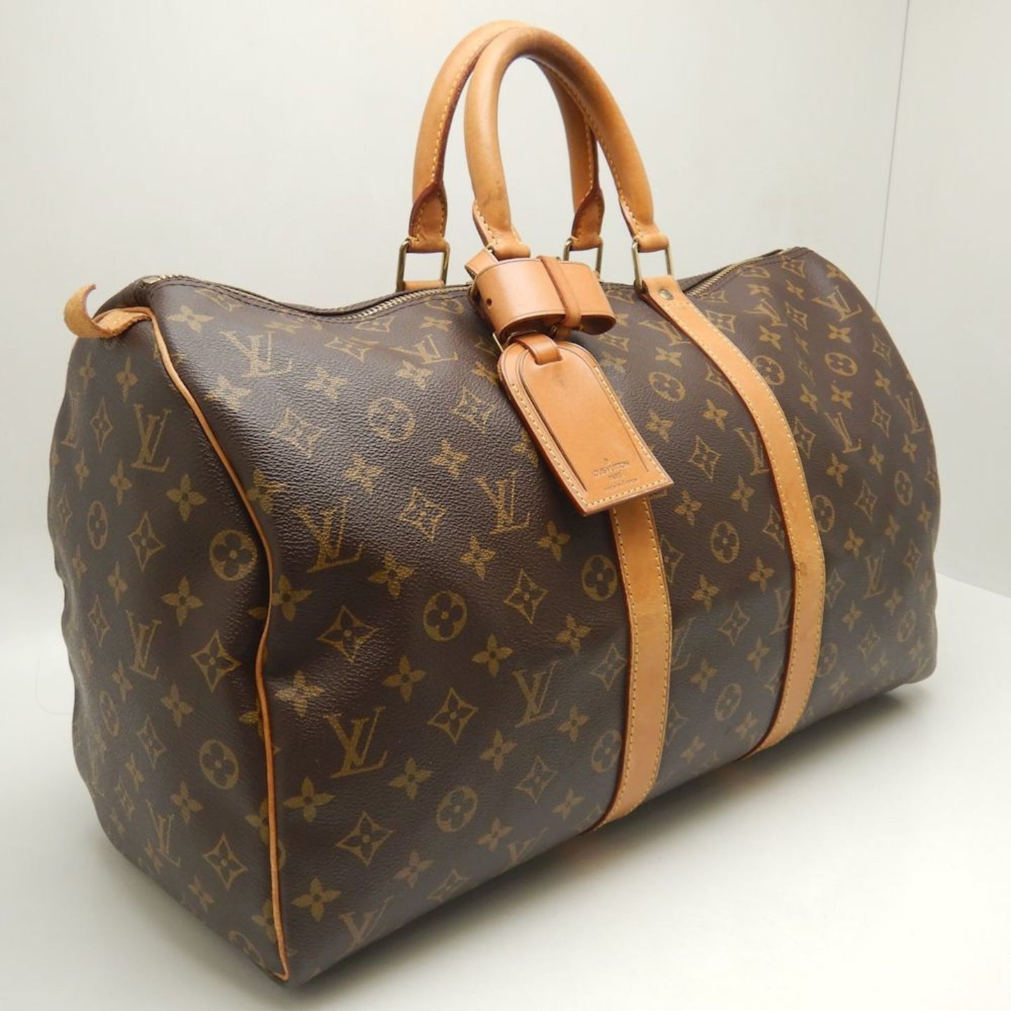 Louis Vuitton Keepall 45, Brown, Canvas, travel