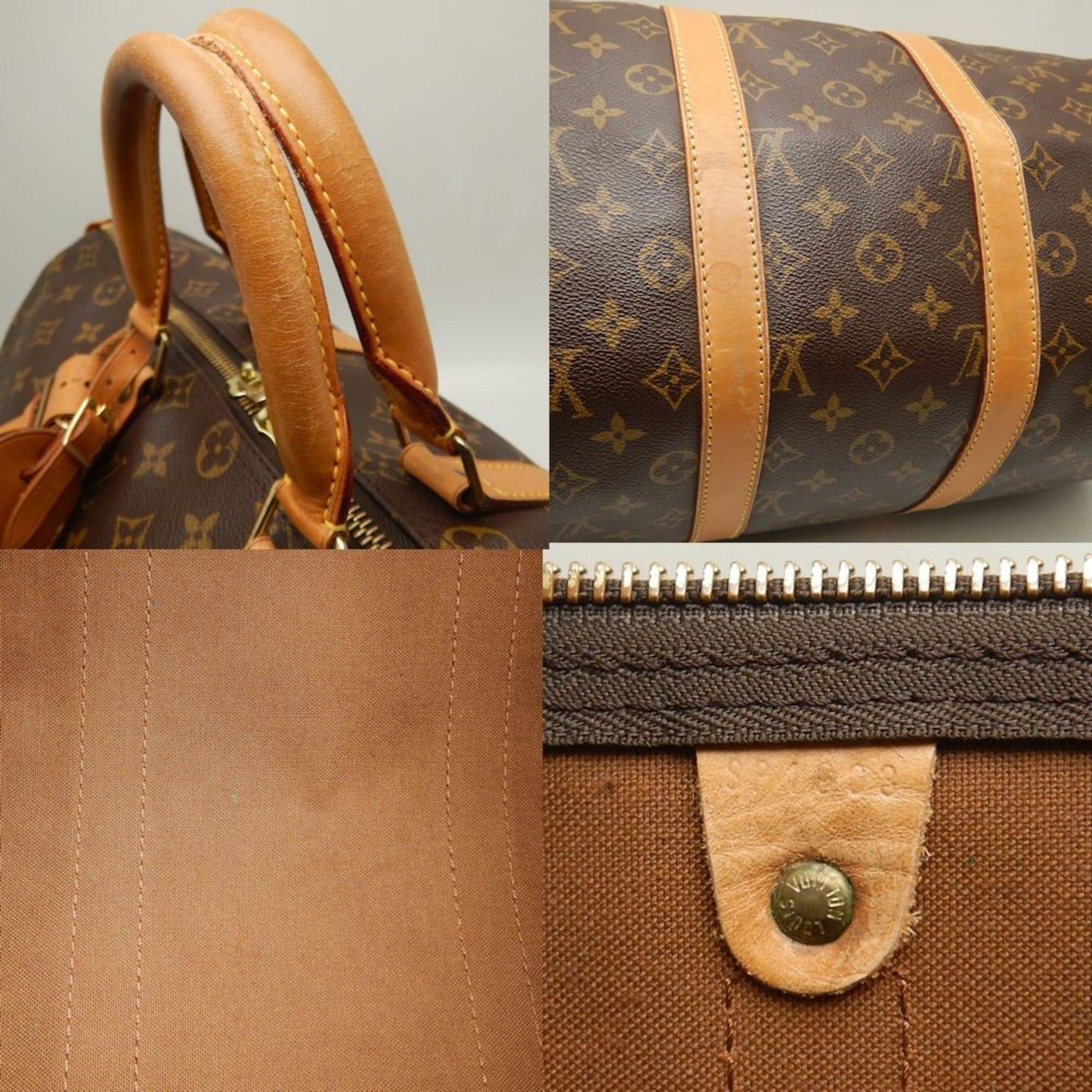 Louis Vuitton Keepall 45, Brown, Canvas, travel