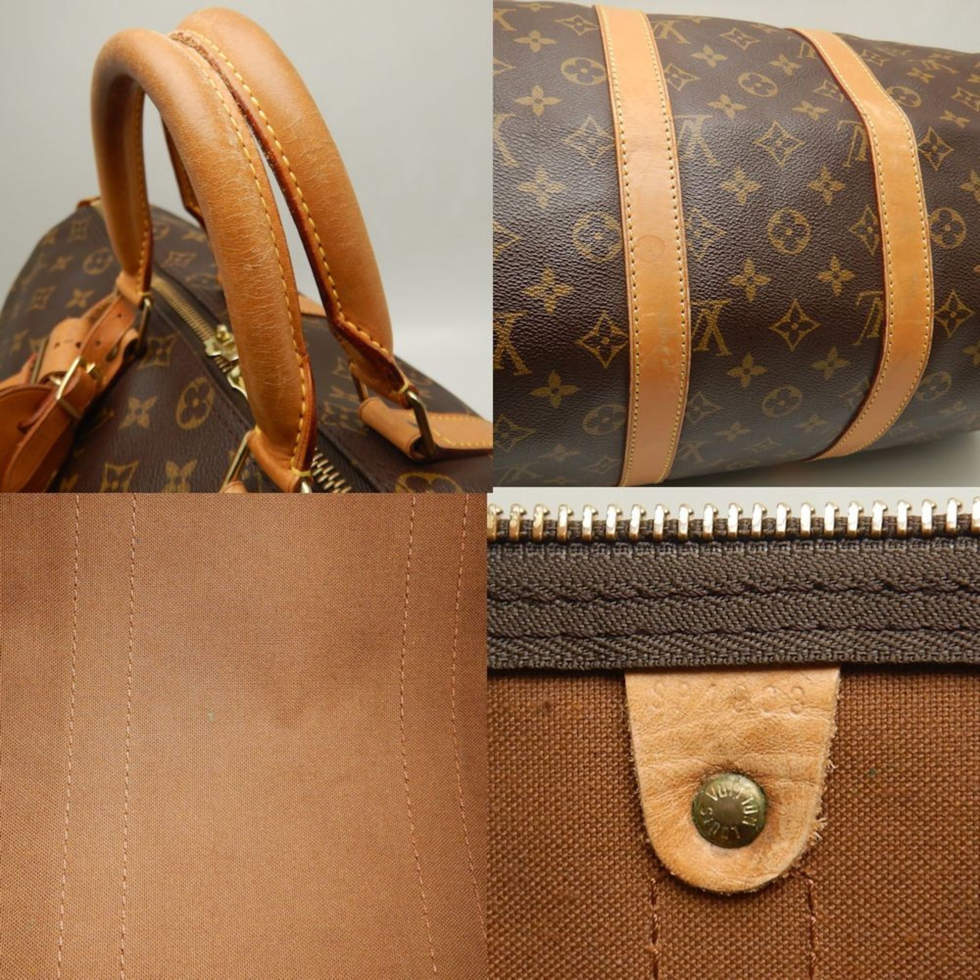 Louis Vuitton Keepall 45, Brown, Canvas, travel