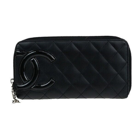 Chanel Cambon, Black, Leather, wallet