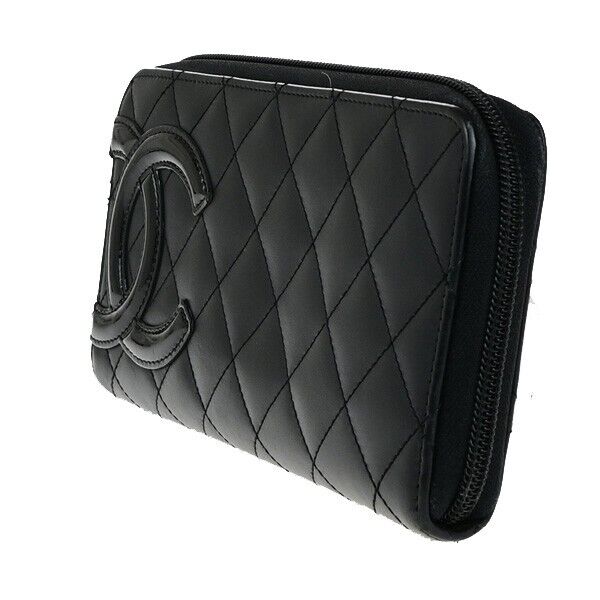 Chanel Cambon, Black, Leather, wallet