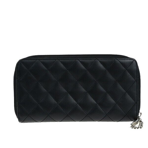 Chanel Cambon, Black, Leather, wallet