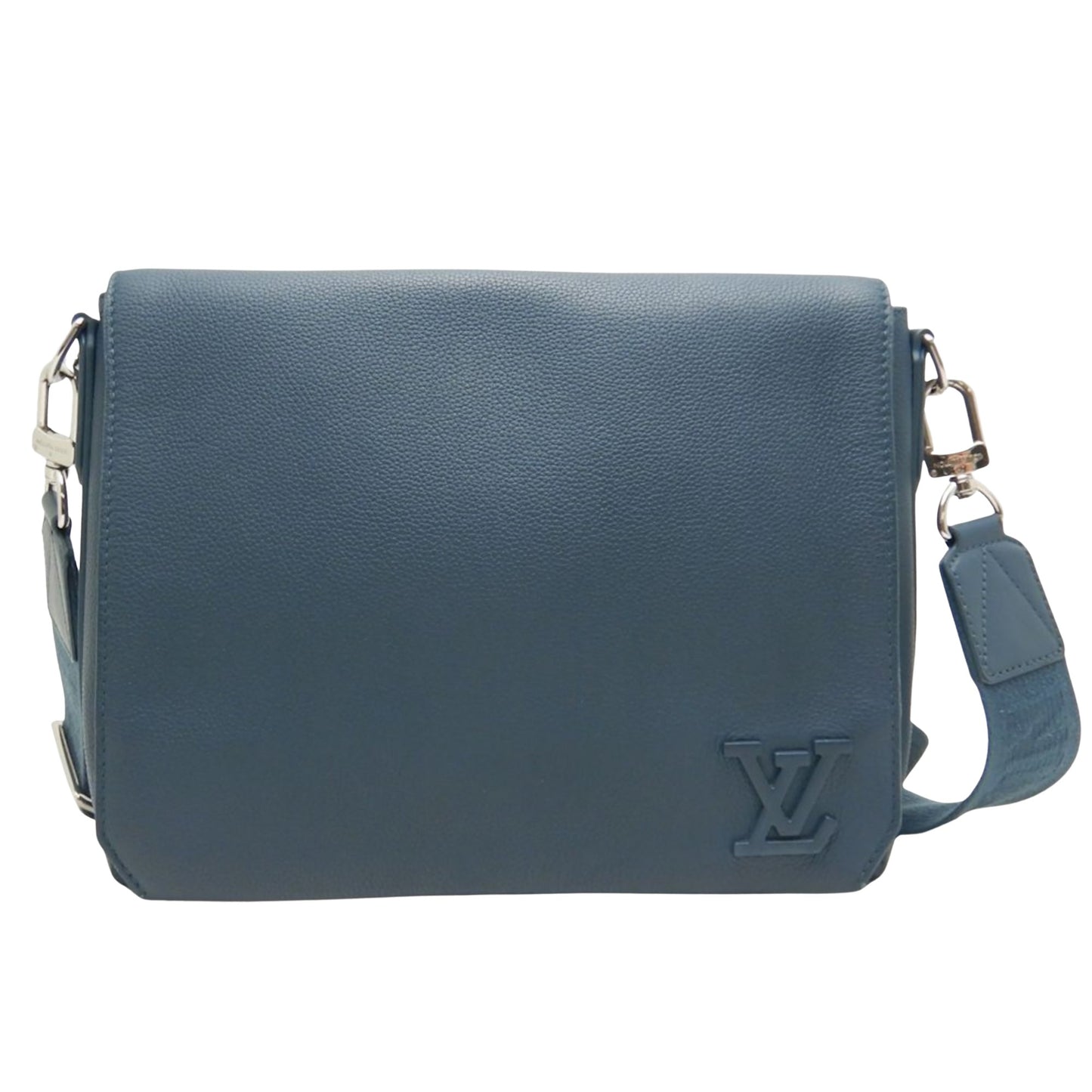 Louis Vuitton Takeoff, Navy, Leather, shoulder