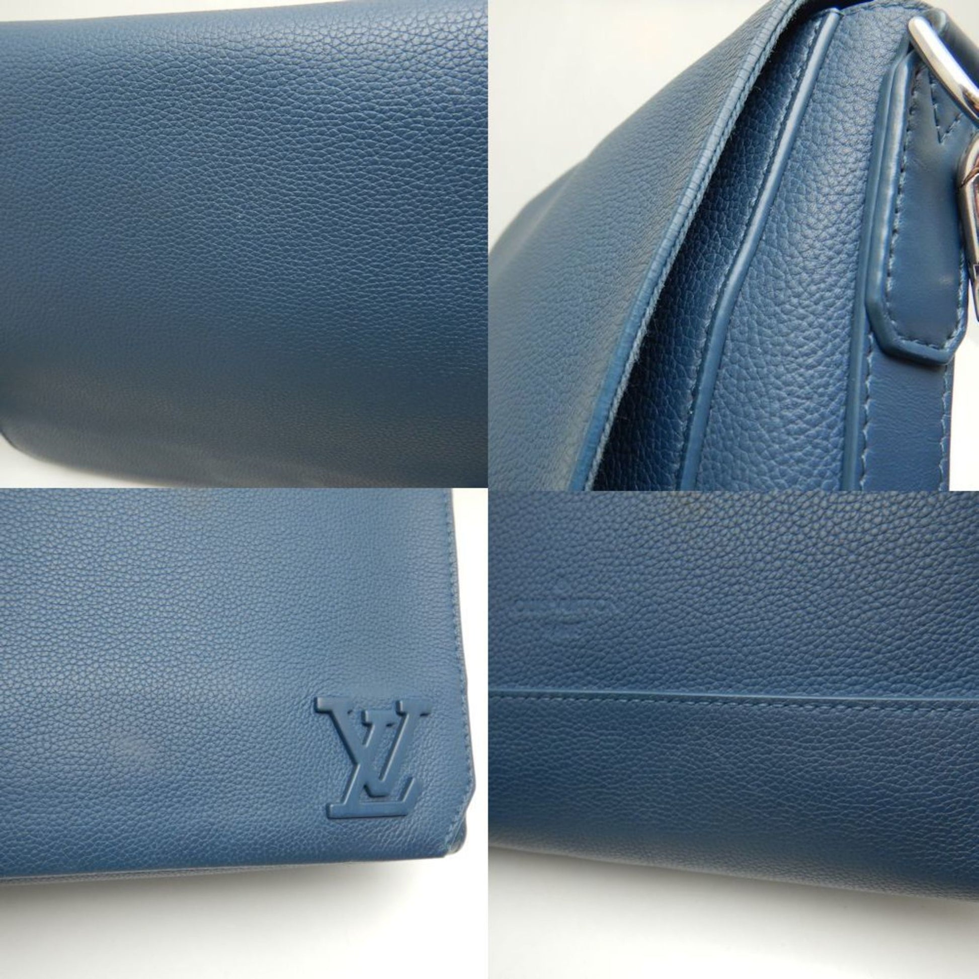 Louis Vuitton Takeoff, Navy, Leather, shoulder