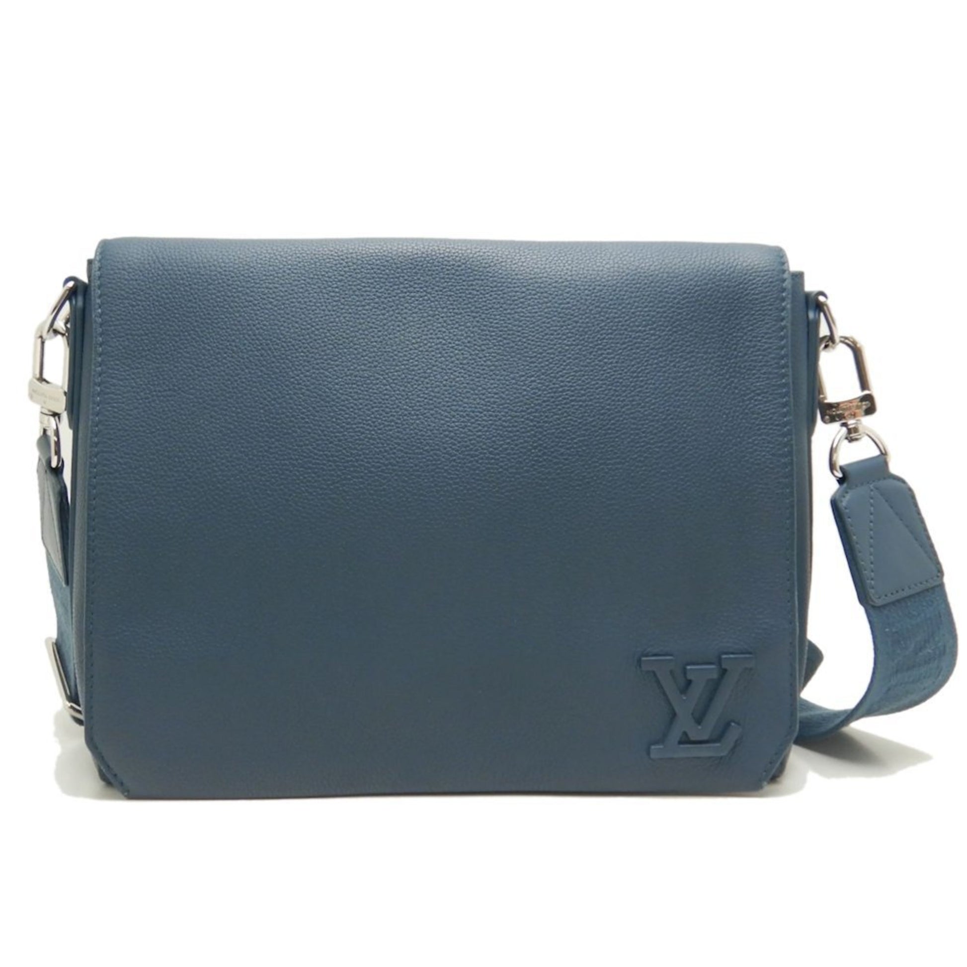 Louis Vuitton Takeoff, Navy, Leather, shoulder