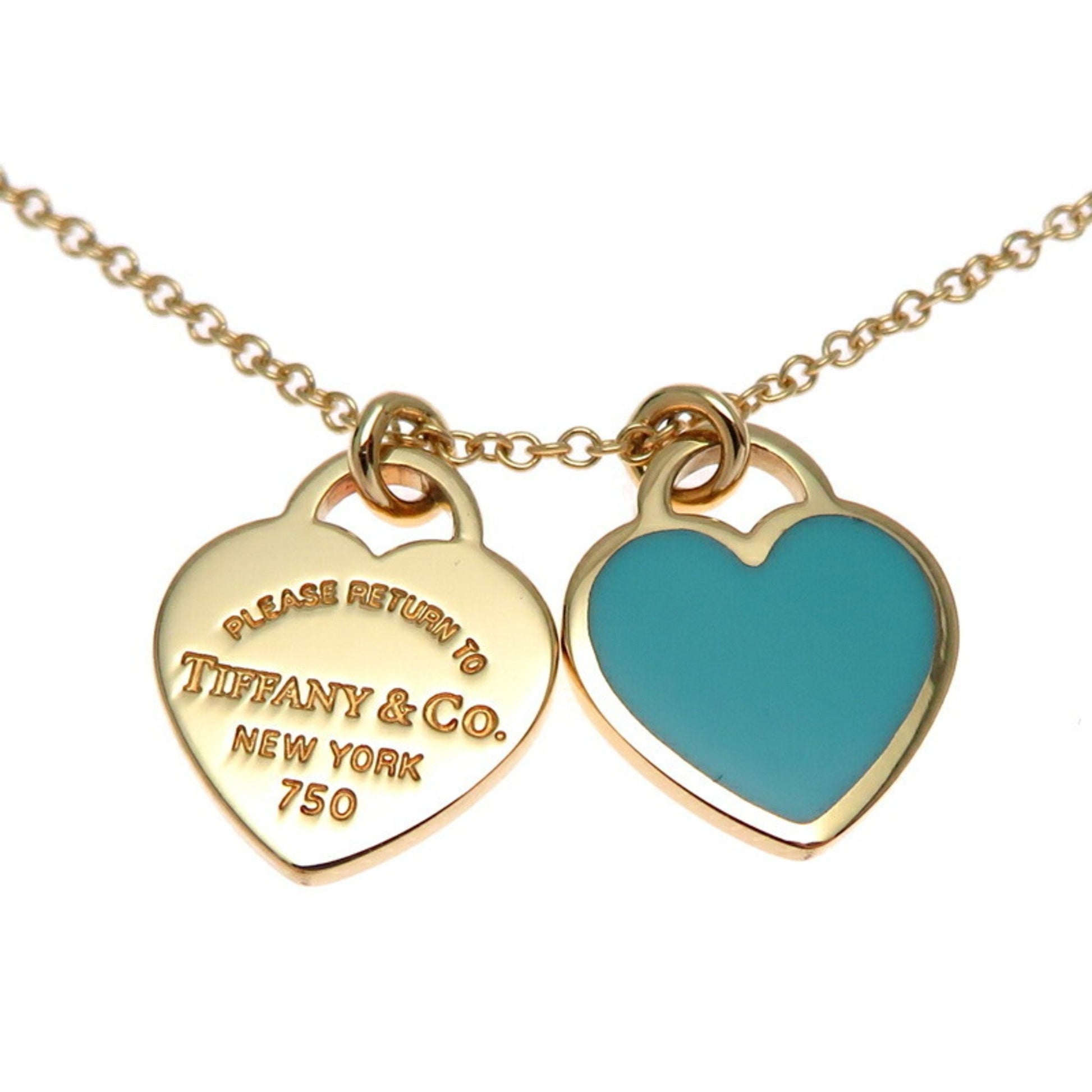 Tiffany & Co Double Heart, Gold, Yellow Gold, necklace