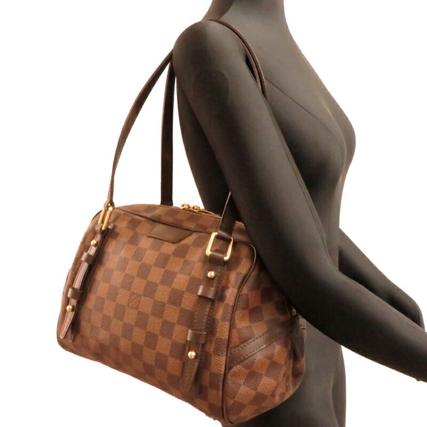 Louis Vuitton Rivington, Brown, Canvas, shoulder