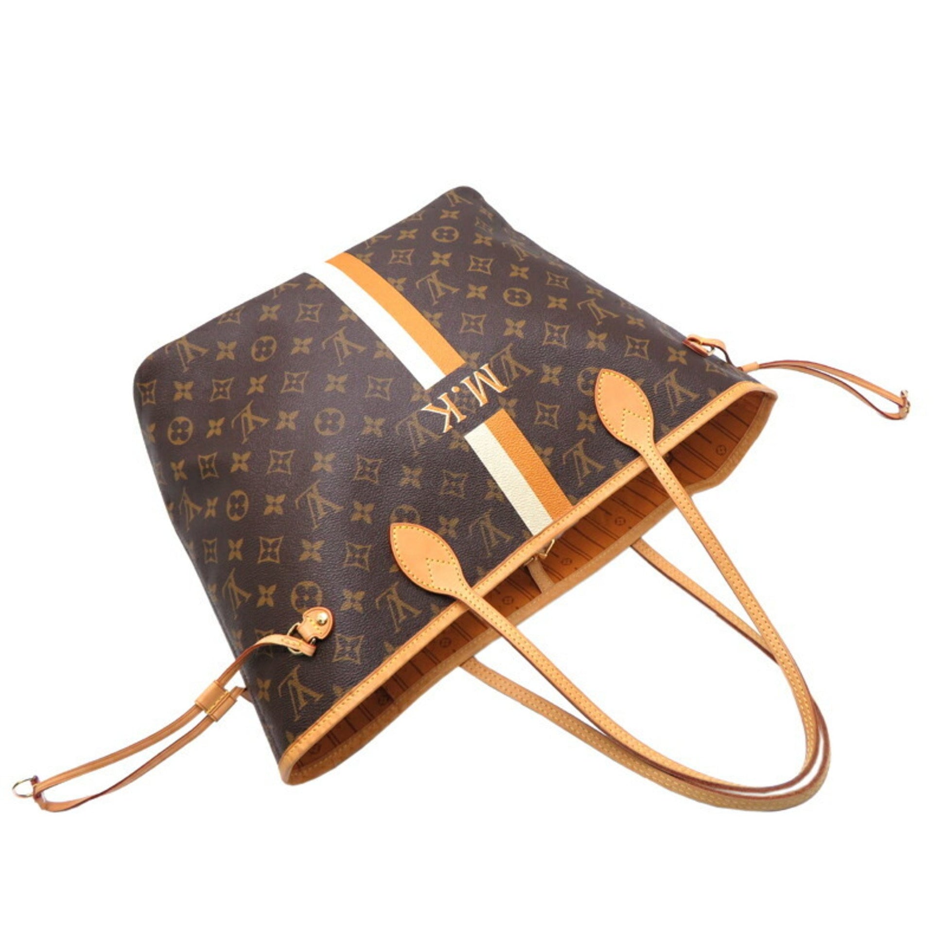 Louis Vuitton Neverfull MM, Brown, Canvas, tote